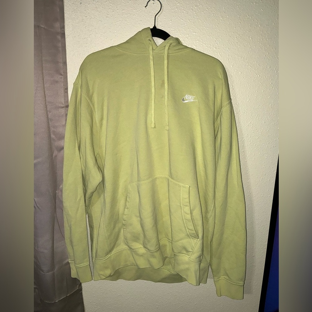 Nike Green and Yellow Zip-Up Sweatshirt